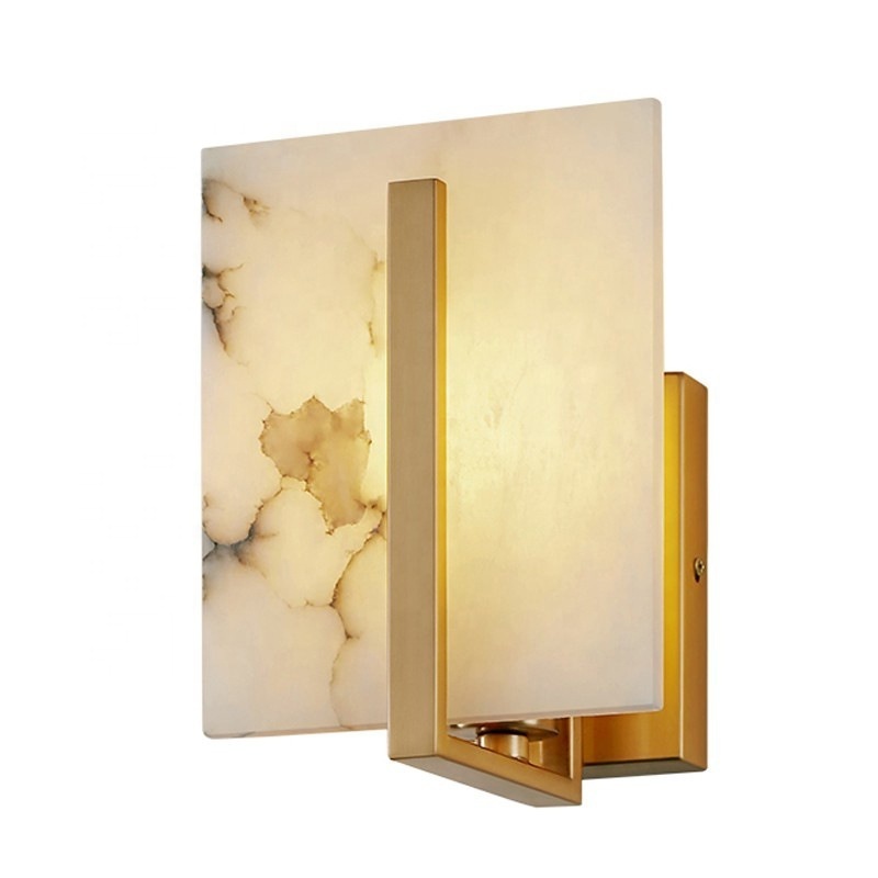 modern art marble design led indoor bedside mounted sconces wall lights for living room