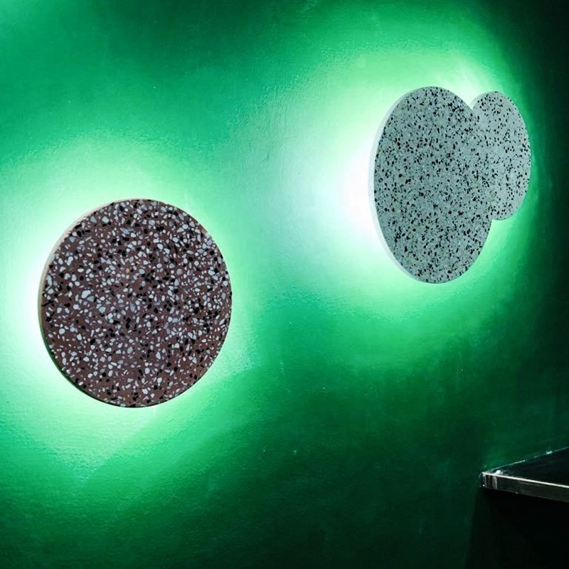 Modern Creative colorful cement pendant Lights indoor round moon Protection bedroom Led concrete Wall Lamps