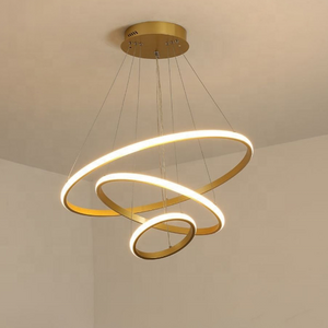 Decoration Living Room Hotel chandelier Modern Gold Circle Line Ring Round Ceiling Pendant Light for hotel hall