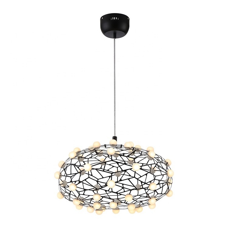 Contemporary Hanging Ceiling Globe Luxury Nordic Round  stainless steel led Chandelier Circle Pendant Lights