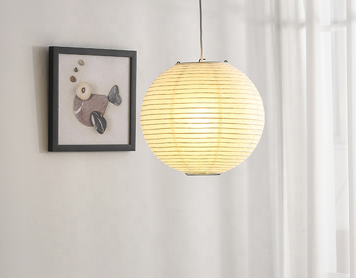 Handmade Natural Woven Lamp Restaurant Decorative rice paper lantern Creative Pendant light for indoor