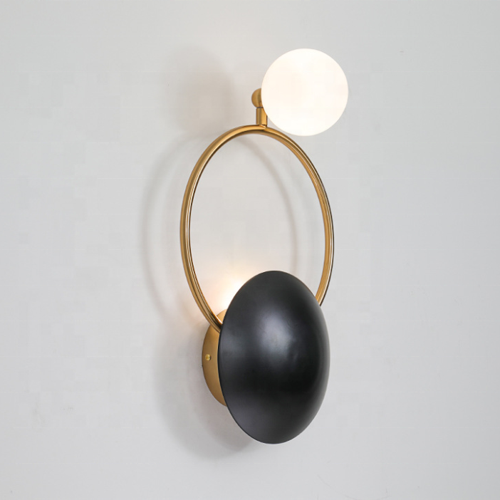 2019 new modern nordic creative design brass round G9 staircase wall light