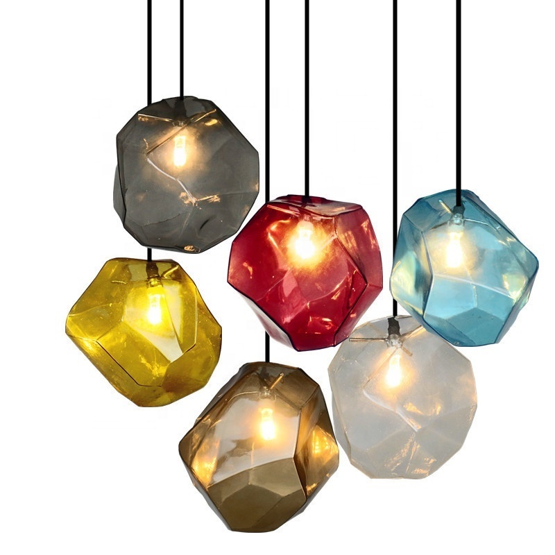 Modern Led Glass Pendant  lamp colorful Dining room home Hanging pendant Lighting Fixture