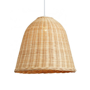 Nordic design hotselling bell rattan dinning room ceiling hanging lamp living room basket weave bamboo pendant light fixtures