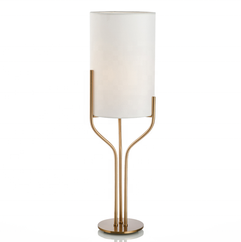 modern decoration pillar eye protection bedside slim desk lamp indoor gold nordic metal table light