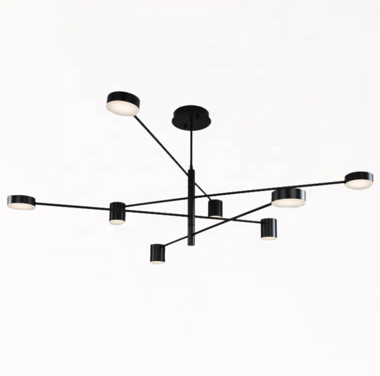 hotselling contemporary led black big chandelier indoor modern hanging ceiling pendant light fixtures