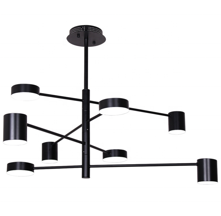 hotselling contemporary led black big chandelier indoor modern hanging ceiling pendant light fixtures