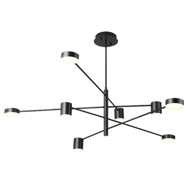 hotselling contemporary led black big chandelier indoor modern hanging ceiling pendant light fixtures