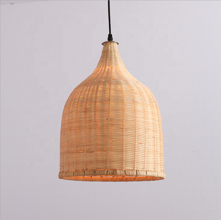 E27 edison new modern woven bamboo lamp shade living room rattan wicker pendant light fixtures