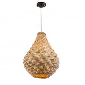 Contemporary pineapple Pendant Light bamboo rattan shades Hanging lighting Fixtures for living room