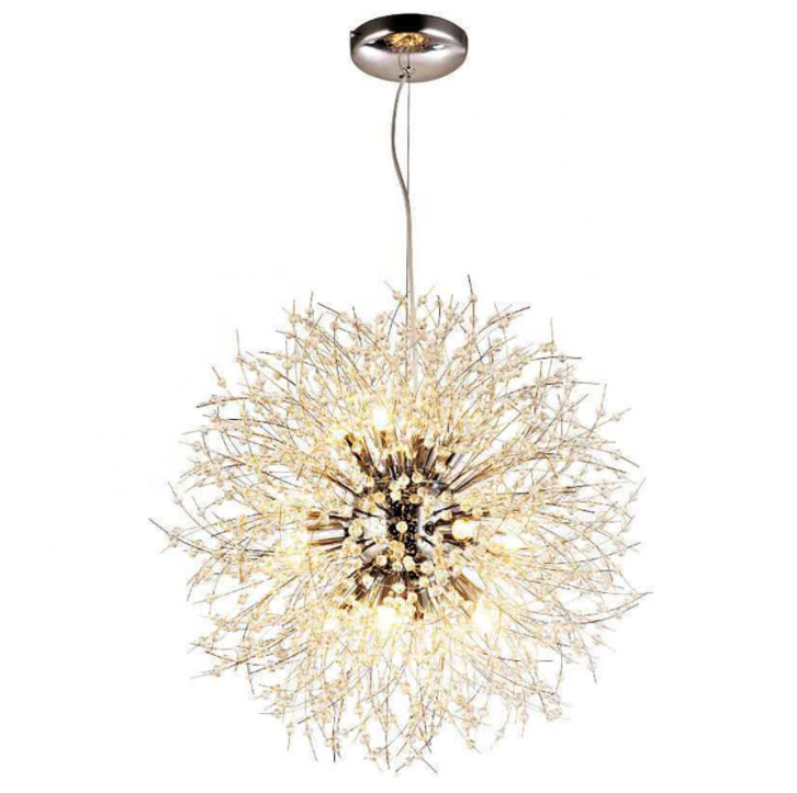 Creative G9 dandelion branches cheap 9k crystal chrome modern chandelier pendant lamp for kitchen