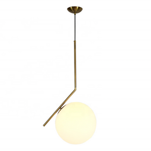 Antique indian hanging golden suspension lamp modern white 3D glass ball pendant lighting fixtures for home