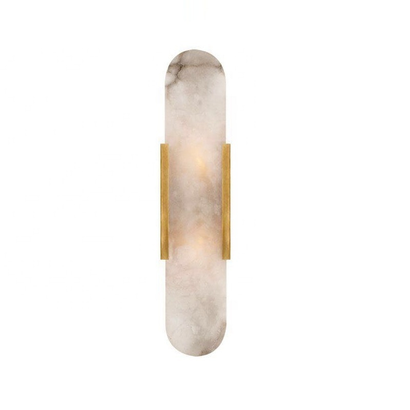 Modern Luxury Golden Marble Wall Sconce Lamp Bedroom Living  Room Home Decor Brass Rectangular LED Wall Light