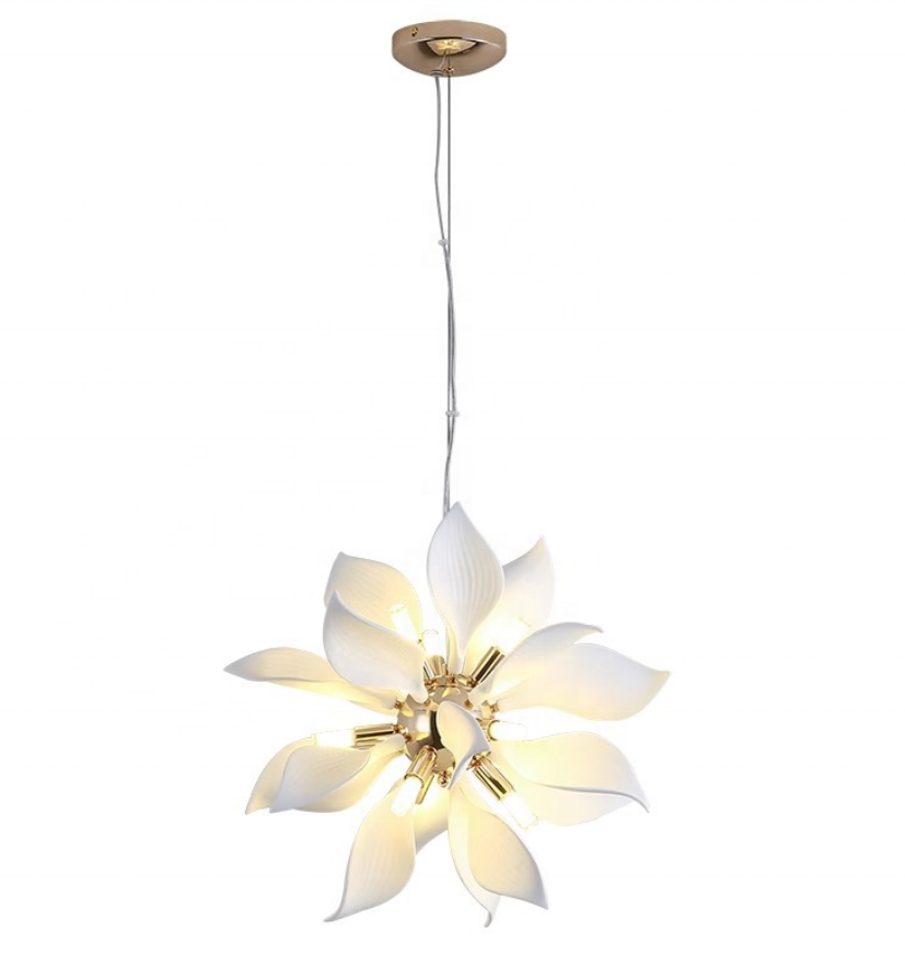 Post modern creative dining room flower chandelier lights  Nordic designer decoration dimming art pendant light