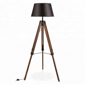 modern tripod industrial art deco fluorescent standing lighting with round lampshade E27 interior book reading floor lamp