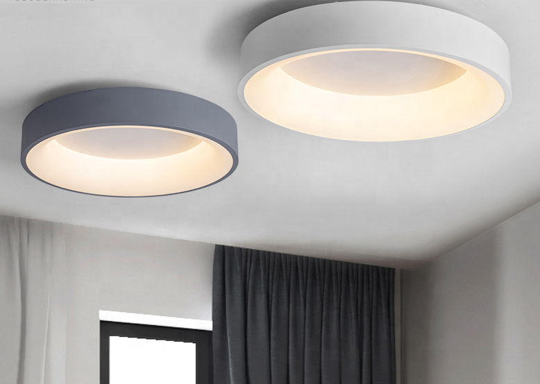 Modern deep 10 cm gray round led 24w ceiling light  indoor circular ceiling hanging light for bedroom