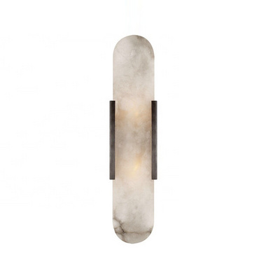 Modern Luxury Golden Marble Wall Sconce Lamp Bedroom Living  Room Home Decor Brass Rectangular LED Wall Light