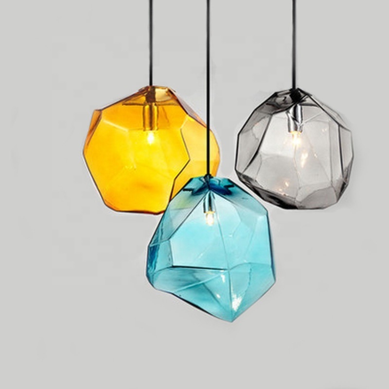 Modern Led Glass Pendant  lamp colorful Dining room home Hanging pendant Lighting Fixture