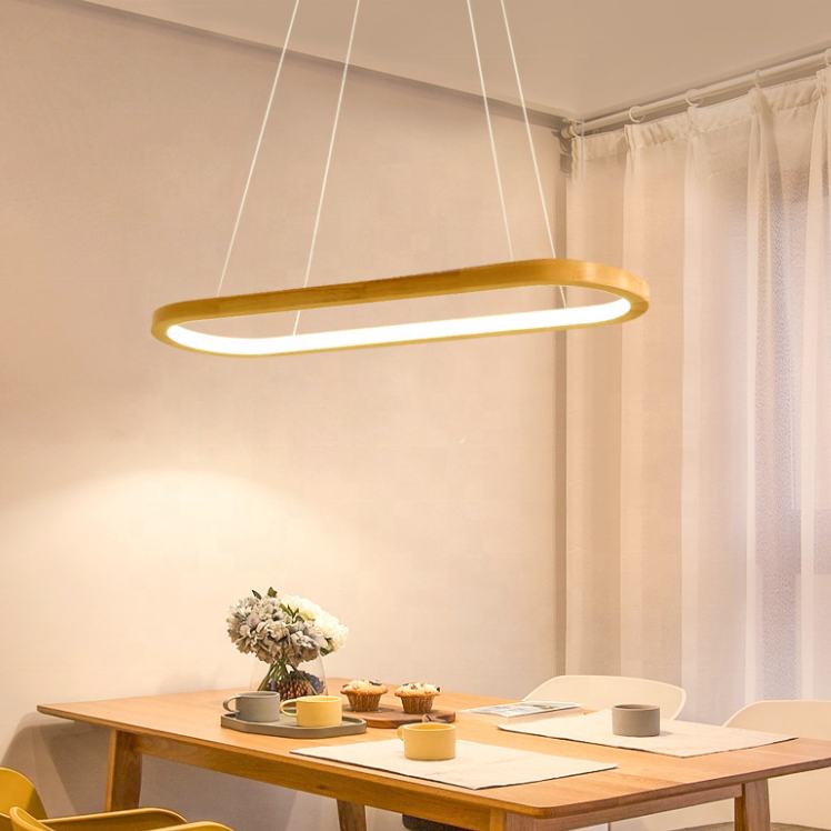 modern deco living room ring wood 12W china kitchen led linear ceiling light indoor commercia office pendant light