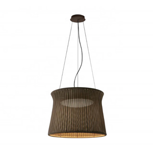 Round rattan Lampshade Height Adjustable Ceiling Light for dining room E27 Retro bamboo woven Pendant Light