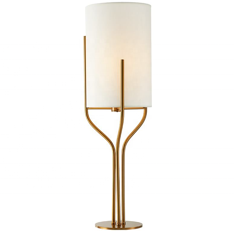 modern decoration pillar eye protection bedside slim desk lamp indoor gold nordic metal table light