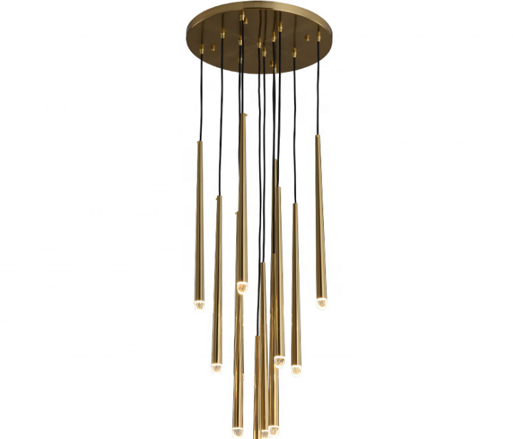 Modern big water drop crystal chandelier indoor golden hotel hall hanging pendant lighting