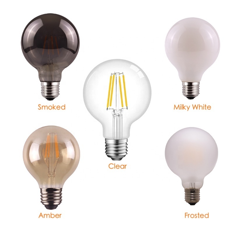 4W 6W G80 G95 G125  Filament light 2200-4000K Dim to warm CCT tunable led bulb lamp