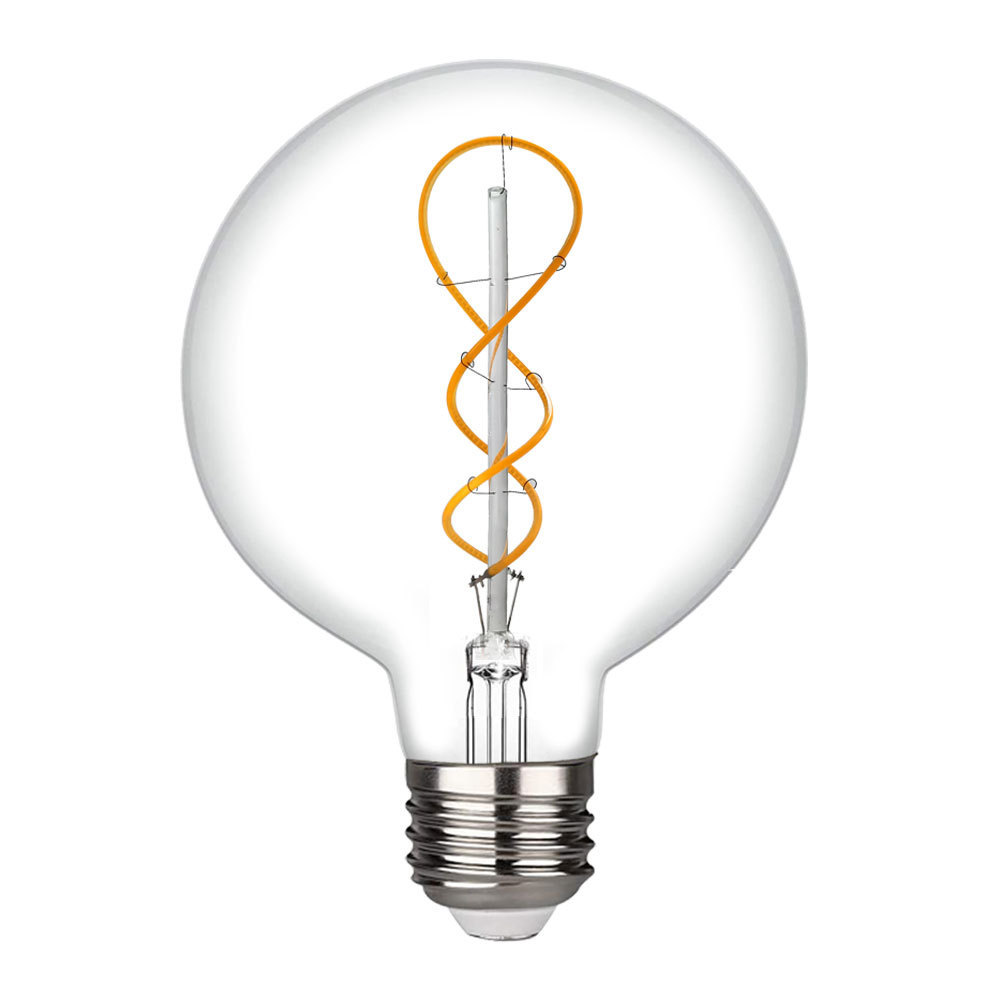 4W   Nostalgic soft filament vintage G125 G95 G80 globe led filament bulb