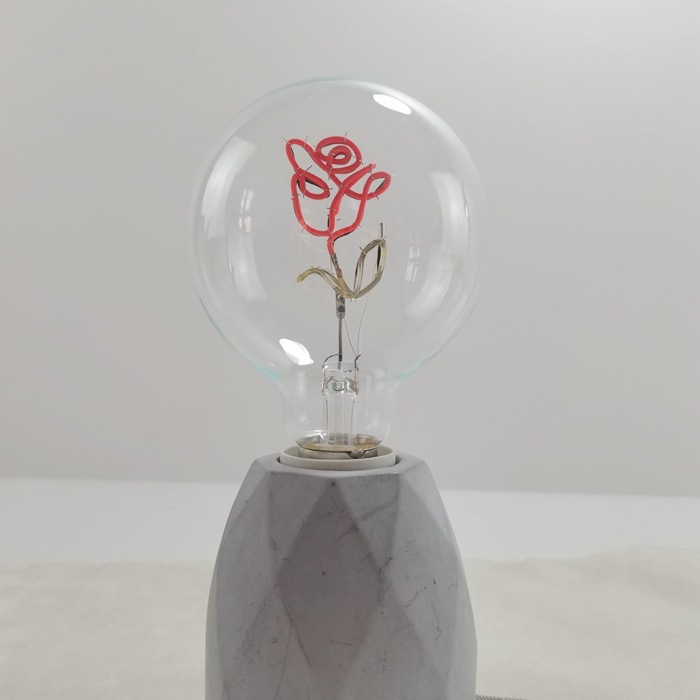 4W  Rose motif love customized G125 G95 filament led light bulb