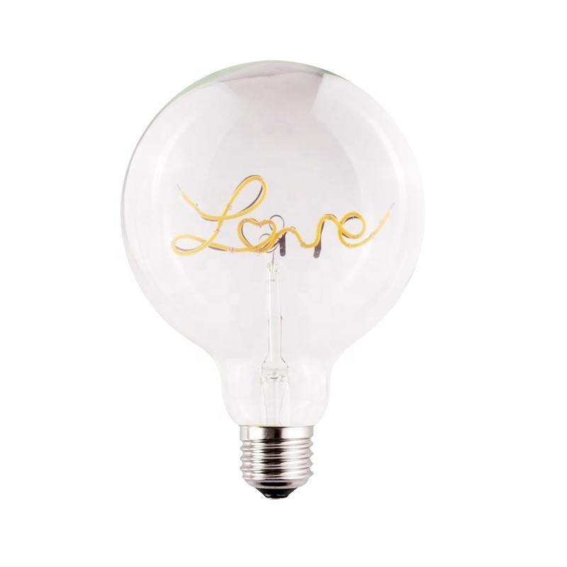 4W  Rose motif love customized G125 G95 filament led light bulb