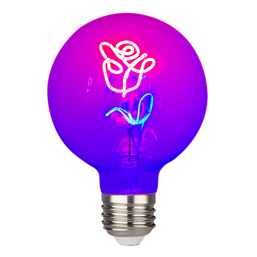 4W  Rose motif love customized G125 G95 filament led light bulb