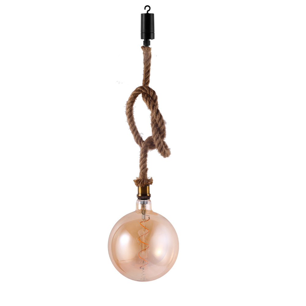 Battery operated hanging decorative DC3V DC6V led pendant light with hemp cord