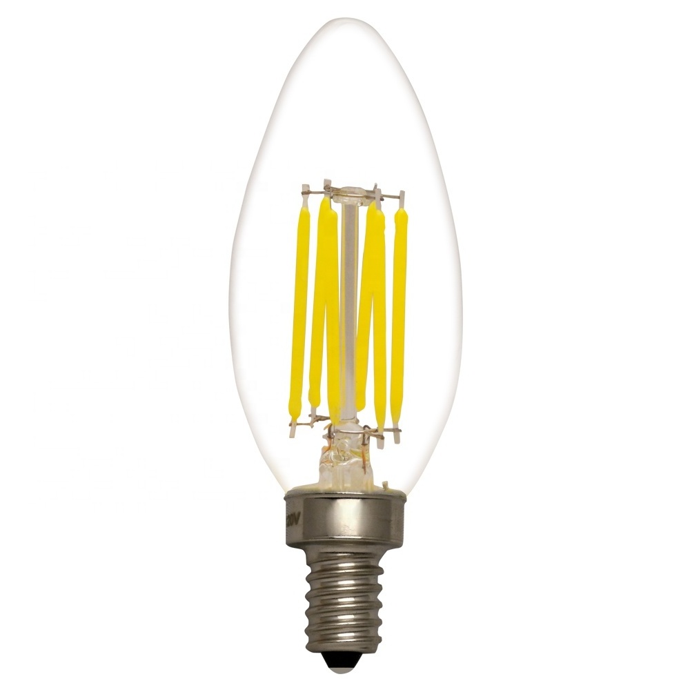 3.5W C35 LED filament candle bulb with flame tail E14 E12 candelabra base led bulb