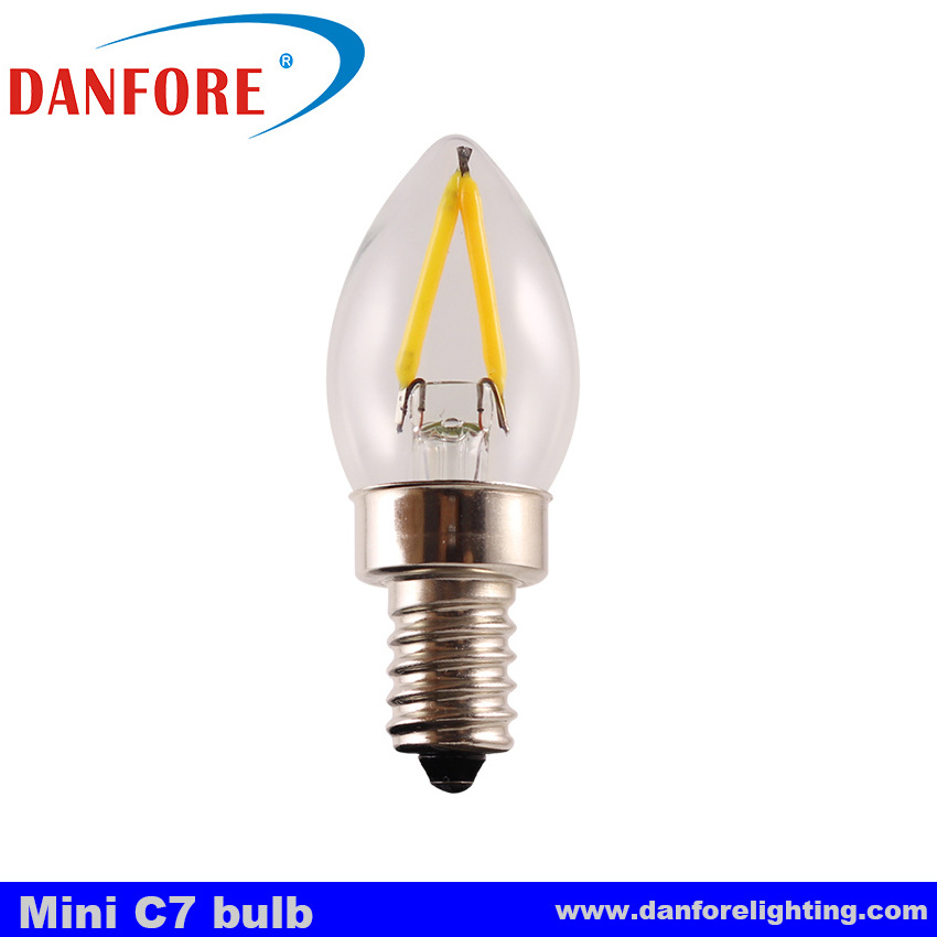 1 Watt Filament led C7 mini led bulb with E14 E12 candelabra base