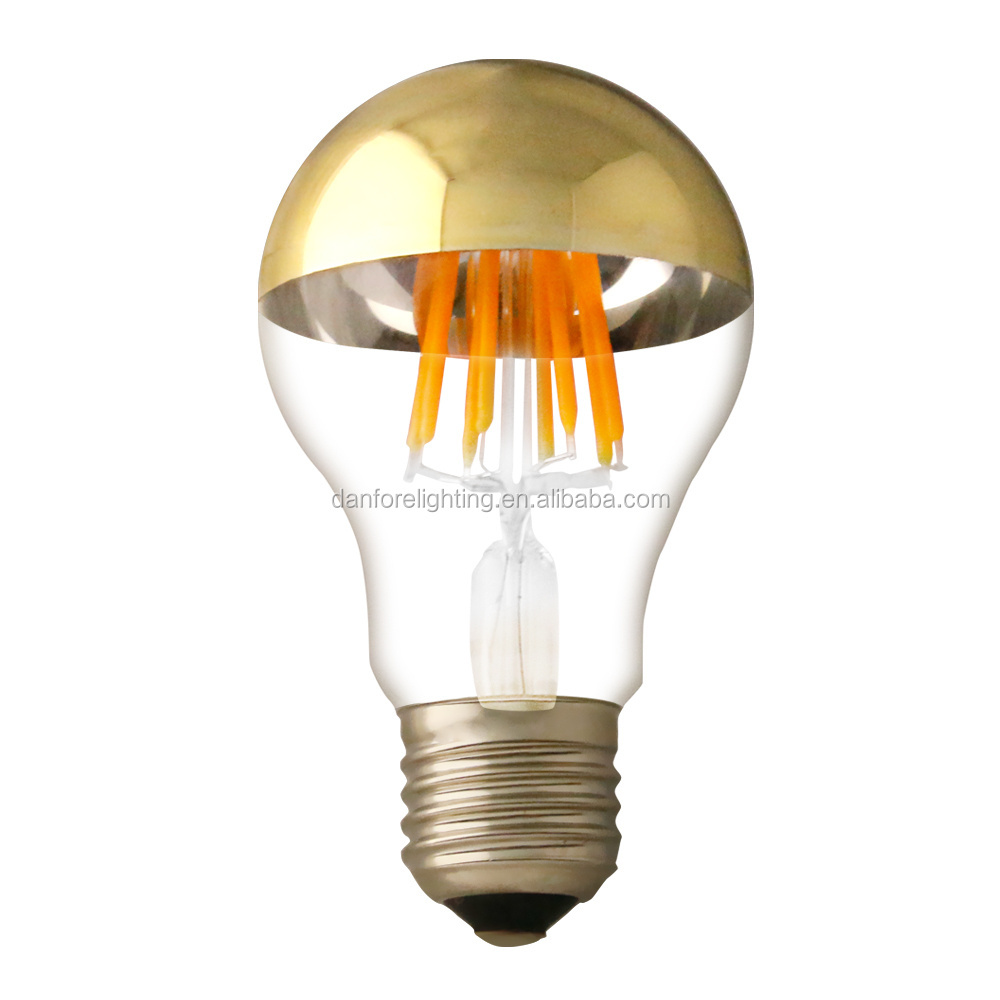 intertek A19 LED Filament bulb with gold top