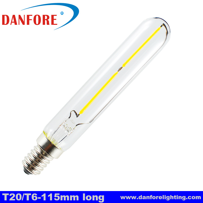 1w 2w 3W T20 T6 115mm long mini tubular led filament bulb with e12 e14 candelabra base