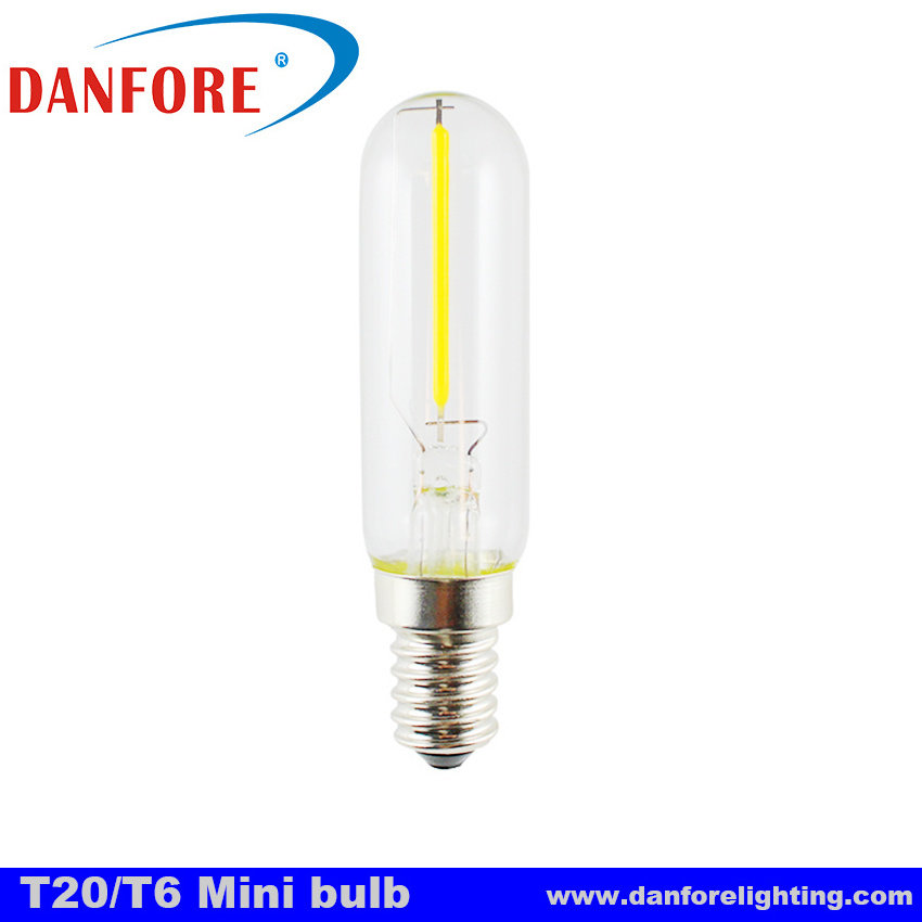 1w 2w 3W T20 T6 115mm long mini tubular led filament bulb with e12 e14 candelabra base