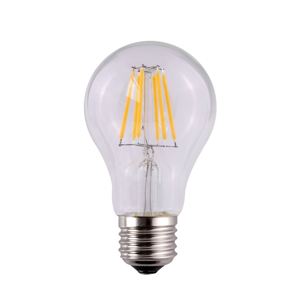 E27 4W 6W 8W Light lamps warm white Dimmable A60 LED Filament Bulb