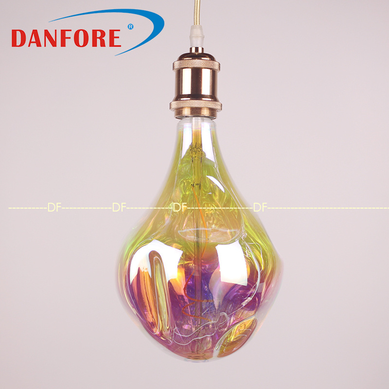 Edison screw E27 E26 B22 base Alien shape Soft flexible Filament LED light decorative led filament bulb with color plating