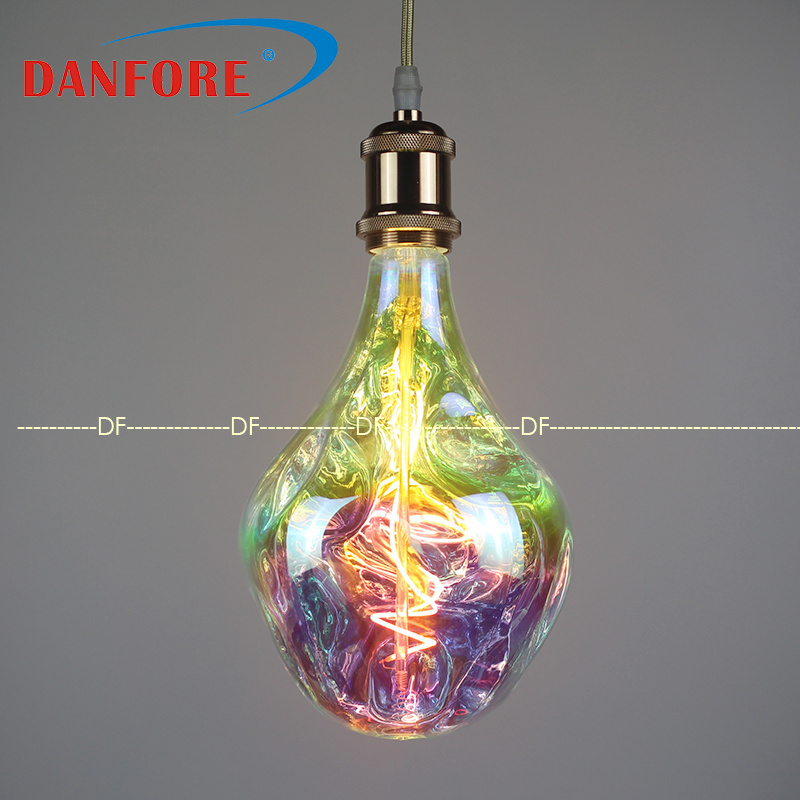 Edison screw E27 E26 B22 base Alien shape Soft flexible Filament LED light decorative led filament bulb with color plating