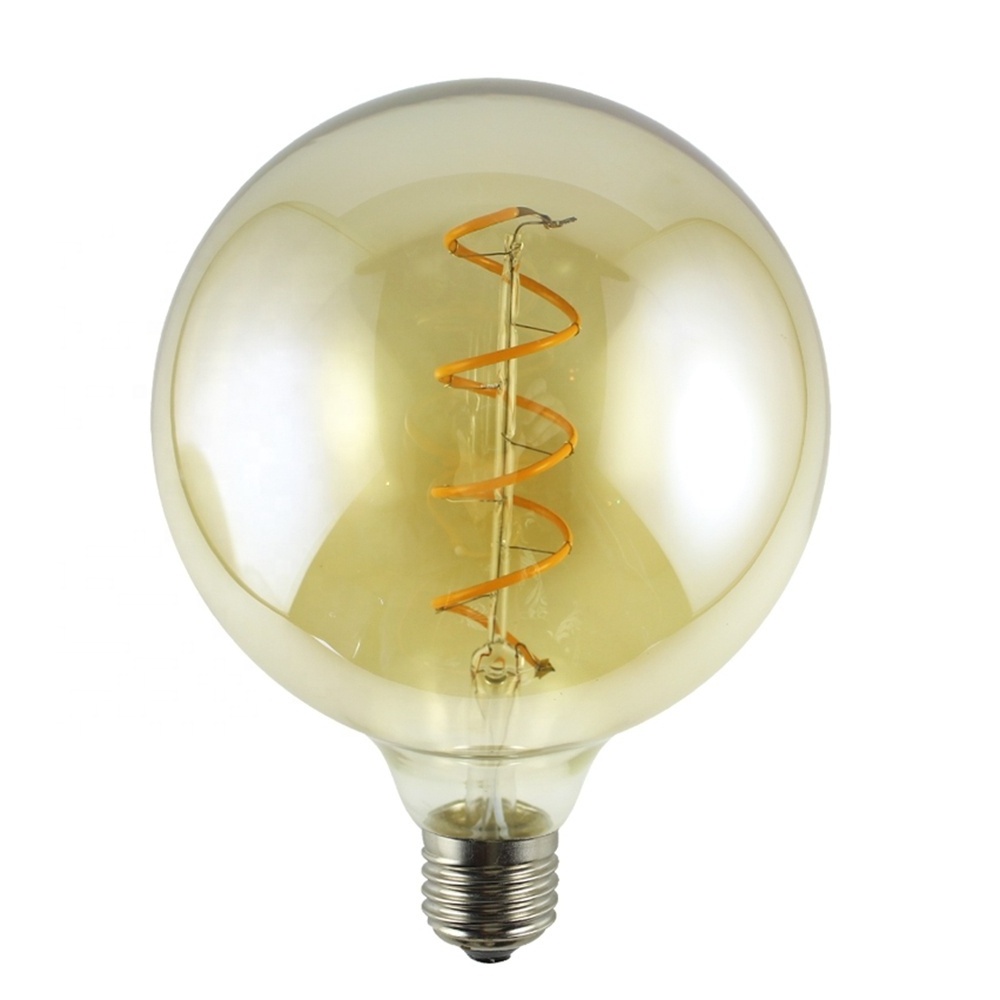 4W G80 G95 G125  Dimmable Edison curved flexible filament led bulb