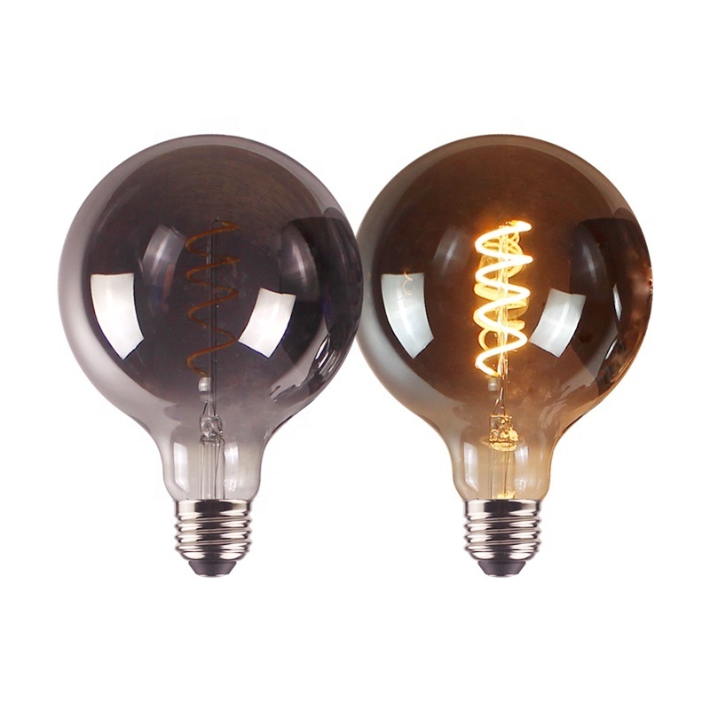 4W G80 G95 G125  Dimmable Edison curved flexible filament led bulb