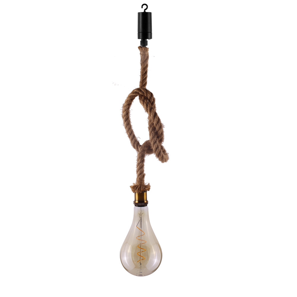 Battery operated hanging decorative DC3V DC6V led pendant light with hemp cord