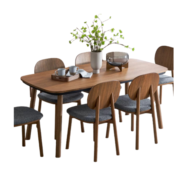 OEM Wholesales Wood Dining Table And Chairs Vietnamese Manufacturer Dining Table And Chair Set Wooden Indoor Furniture