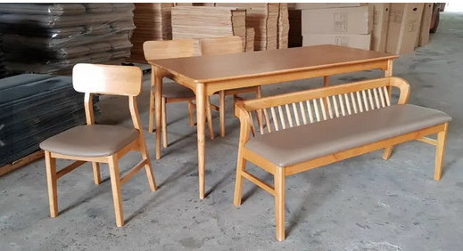 Table Chair Wooden Furniture Interior Best Price For Export Low MOQ Top Selling Brand From Vietnam Set VCS009 3P