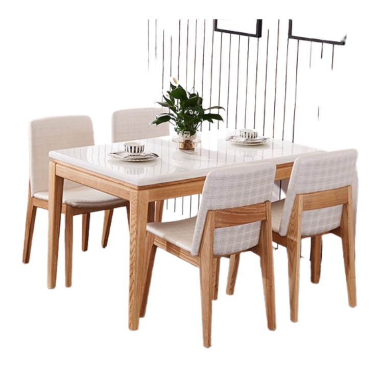 OEM Wholesales Wood Dining Table And Chairs Vietnamese Manufacturer Dining Table And Chair Set Wooden Indoor Furniture