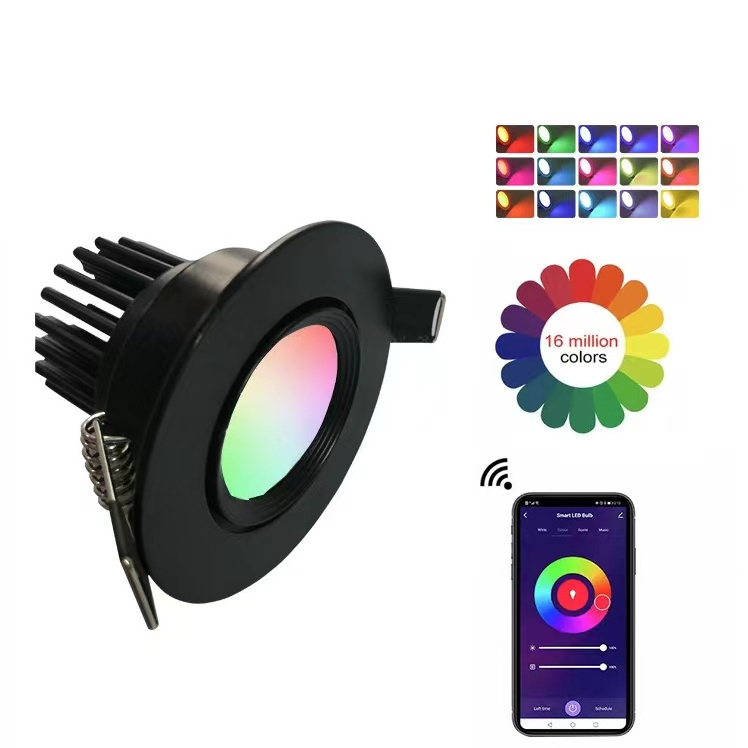 Color Changing Spot Light Smart RGB Downlight 2Inch 3W downlight smart LED Downlight With Alexa Tuya APP