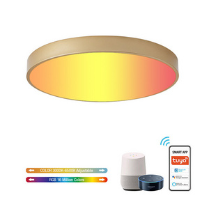 LED music ceiling light wifi speaker APP mobile phone dimmer RGB light smart ceil 15w 20w 34w smart LED RGBCW ceiling light