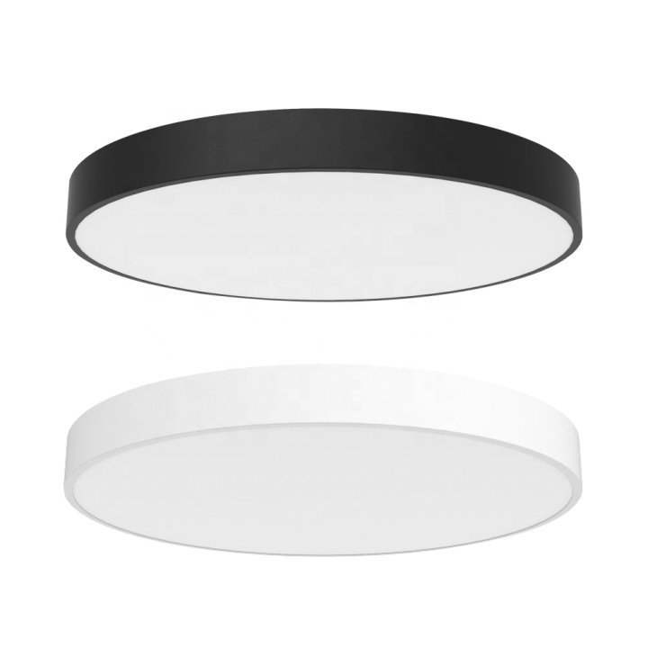 Modern semi-flush mount bedroom living room home lighting wifi smart 36W round white black Slim LED ceiling light