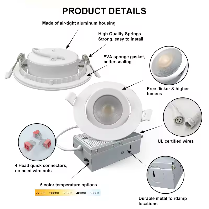 9w/12w Home  LED Retrofit  Down Light LED Recessed Downlight Round SMD Spotlight Led Downlight